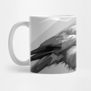 crow in design grayscale Mug